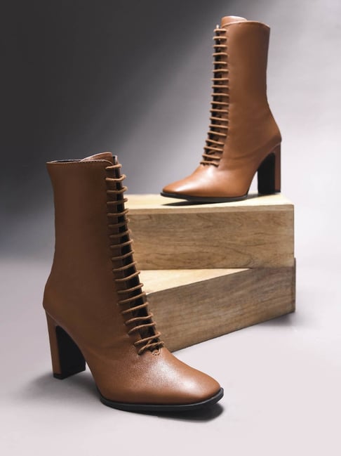The White Pole Women's Tan Casual Booties-picture-41
