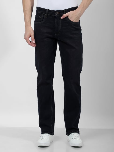Numero Uno Dark Blue Regular Fit Faded Jeans-picture-17
