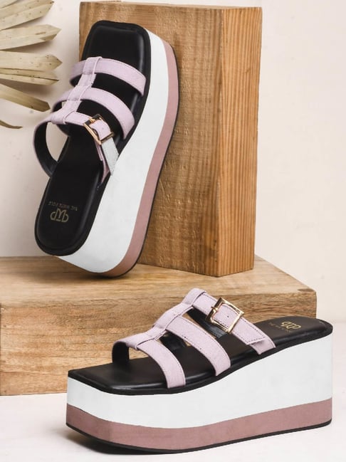 The White Pole Women's Pink Casual Wedges-picture-47