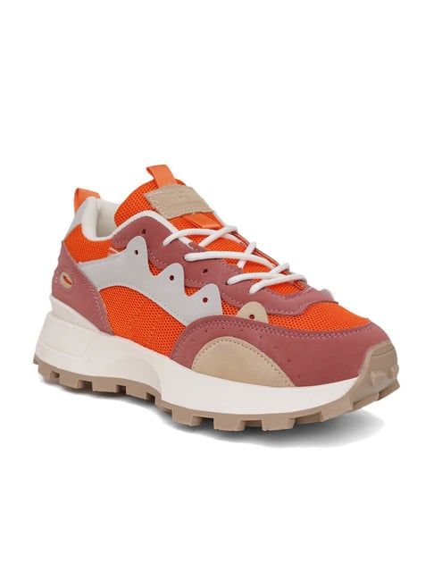 The White Pole Women's Orange Casual Sneakers