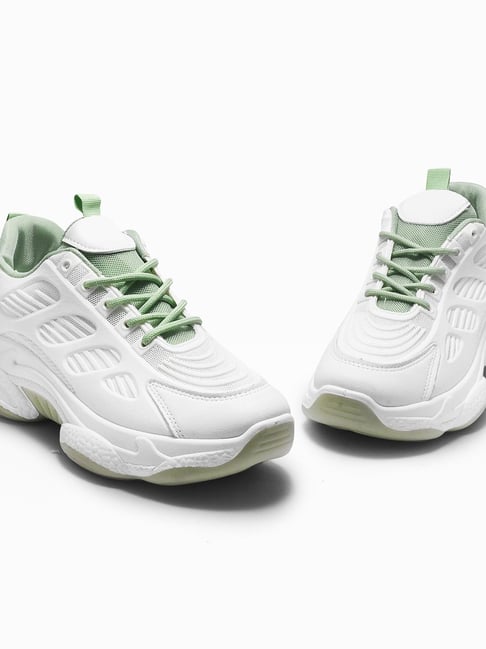 The White Pole Women's White Casual Sneakers