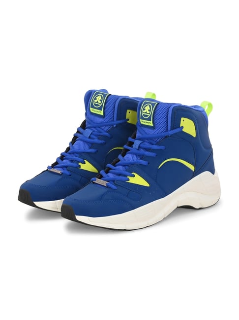 royal blue and black basketball shoes