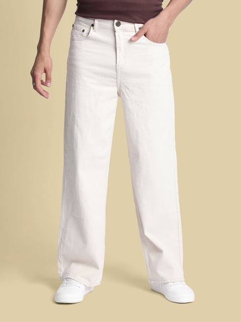 Bene Kleed Men Wide Leg Low Distress Jeans