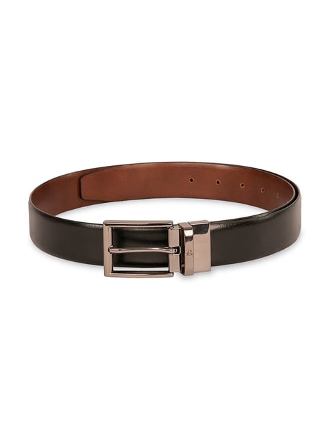 United Colors Of Benetton Black & Tan Leather Reversible Belt For Men