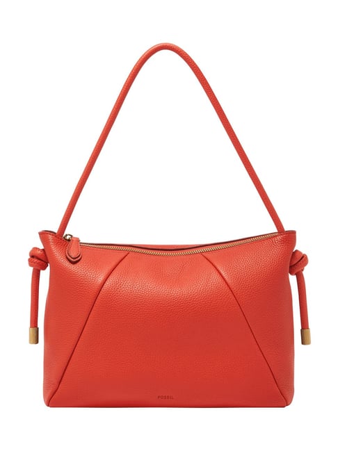 Fossil Red Willa Medium Leather Shoulder Bag