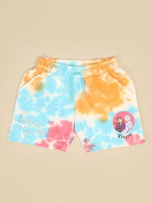 Kidsville Frozen Printed Regular Fit Shorts For Girls-image-2