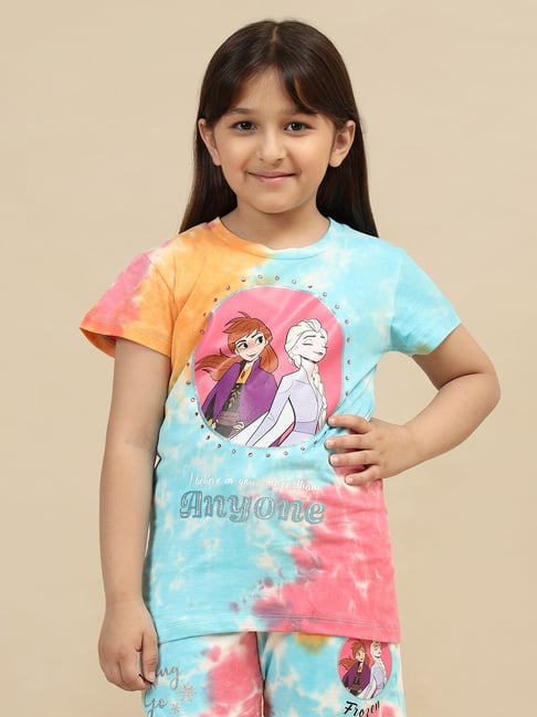 Kidsville Frozen Printed Regular Fit Tshirt For Girls-image-1
