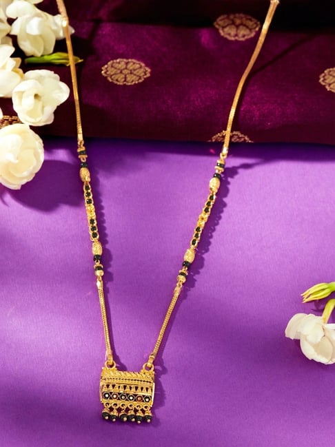 png jewellers P.N.Gadgil Jewellers 22 Karat (916) Yellow Gold Rectangular Romance Modern Mangalsutra For Woman-picture-12