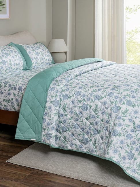 Maspar Blue Cotton Printed Single Quilt-image-5