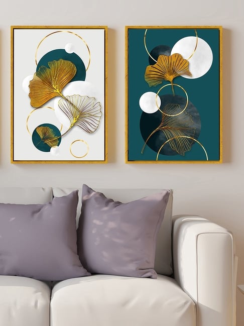 Art Street White Canvas Leaf Wall Art - Set of 2-picture-37