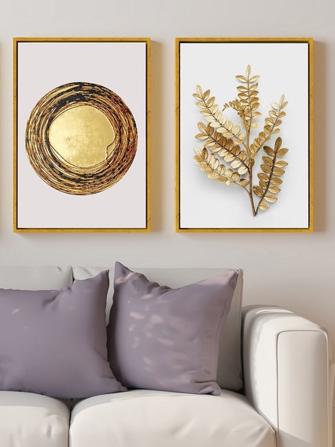 Art Street Gold Canvas Leaf Wall Art - Set of 2-picture-19