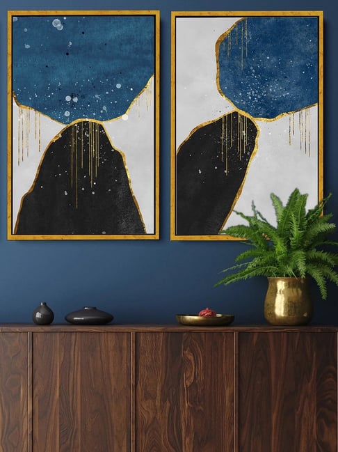 Art Street Blue Canvas Wall Art - Set of 2-picture-32