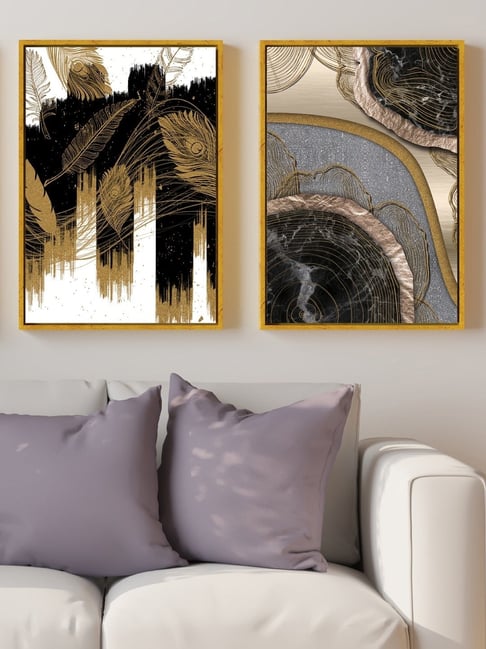 Art Street Gold Canvas Creative Nordic Minimalist Wall Art - Set of 2-picture-26