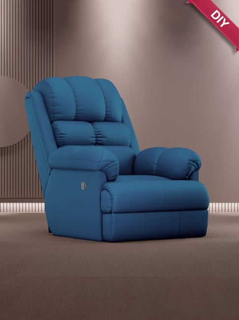 The Sleep Company Blue Luxe Patented SmartGRID Technology Motorised Single  Recliner Sofa
