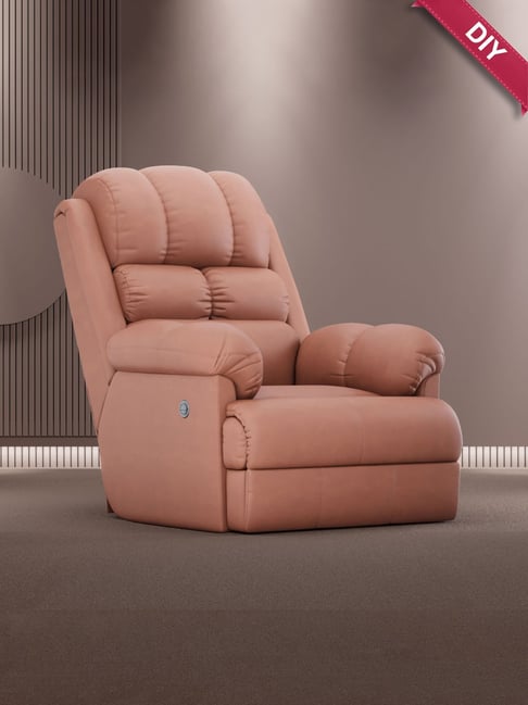 The Sleep Company Brown Luxe Patented SmartGRID Technology Motorised Single  Recliner Sofa