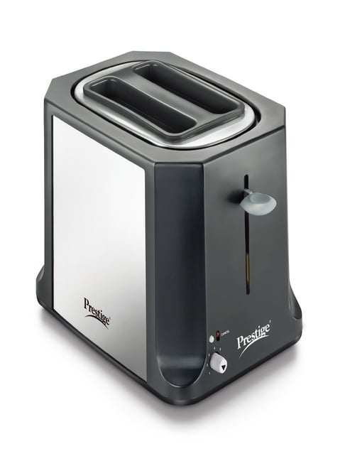 Prestige Black & Silver Stainless Steel Slice 750W Elegant Finish Pop-Up Toaster