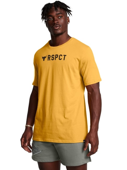 Under Armour Yellow Regular Fit Printed Sports T-Shirt-picture-11