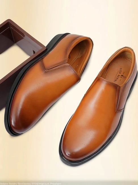Hoversole X Nico Nerini Men's Caligo Tan Leather Slip-On Shoes