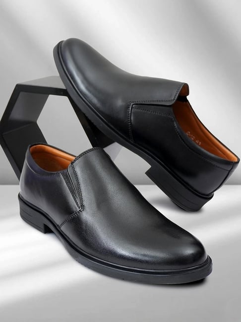 Hoversole X Nico Nerini Men's Caligo Black Leather Slip-On Shoes