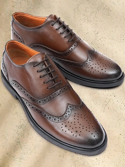 Hoversole X Nico Nerini Men's Carea Brown Leather Brogue Shoes