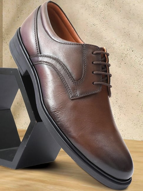 Hoversole X Nico Nerini Men's Greybourne Brown Leather Derby Shoes