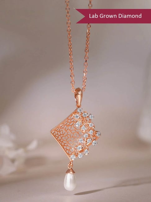 GIVA Lab Grown Diamond 18k (750) Gold Pendant for Women