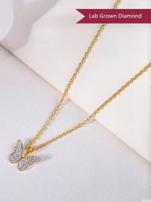 GIVA Lab Grown Diamond 18k (750) Gold Pendant for Women