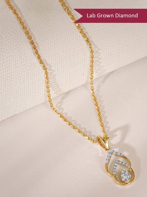 GIVA Lab Grown Diamond 14k (585) Gold Pendant for Women