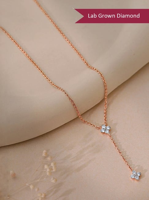 GIVA Lab Grown Diamond 14k (585) Gold Necklace for Women