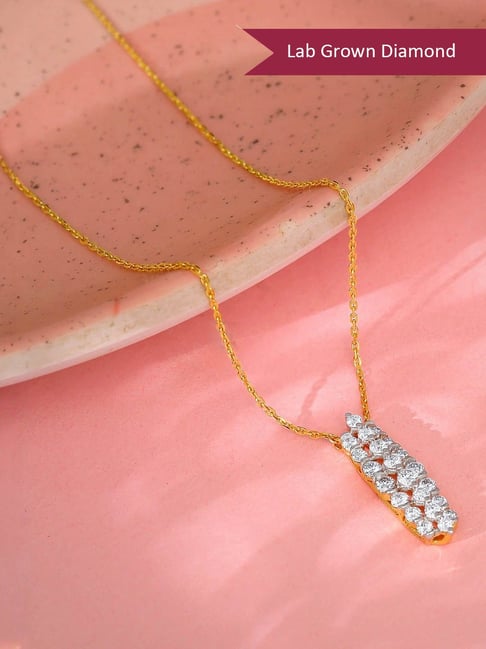 GIVA Lab Grown Diamond 18k (750) Gold Necklace for Women