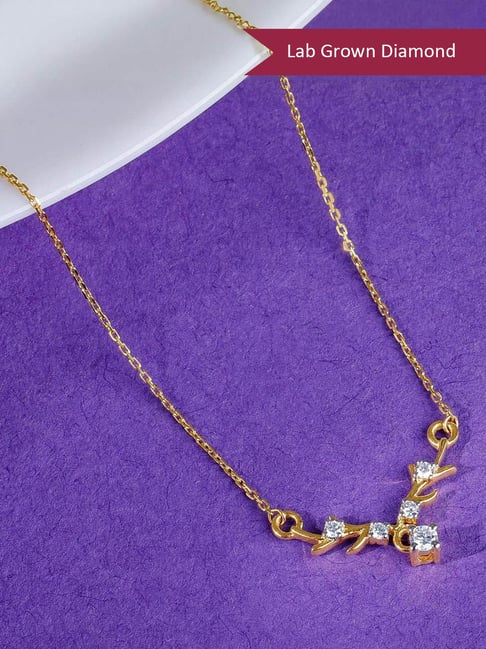 GIVA Lab Grown Diamond 14k (585) Gold Necklace for Women