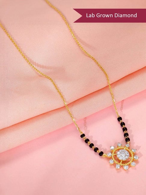 GIVA Lab Grown Diamond 18k (750) Gold Mangalsutra for Women