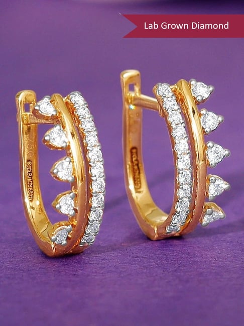 Buy GIVA Lab Grown Diamond 18k (750) Gold Earrings for Women