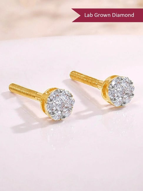 GIVA Lab Grown Diamond 18k (750) Gold Earrings for Women