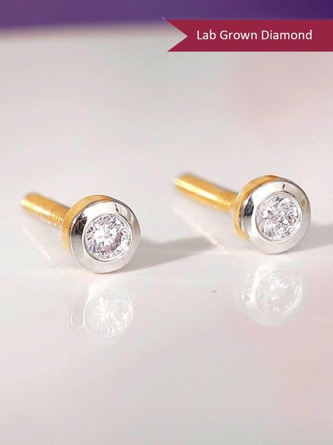 GIVA Lab Grown Diamond 14k (585) Gold Earrings for Women