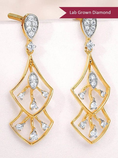 GIVA Lab Grown Diamond 14k (585) Gold Earrings for Women