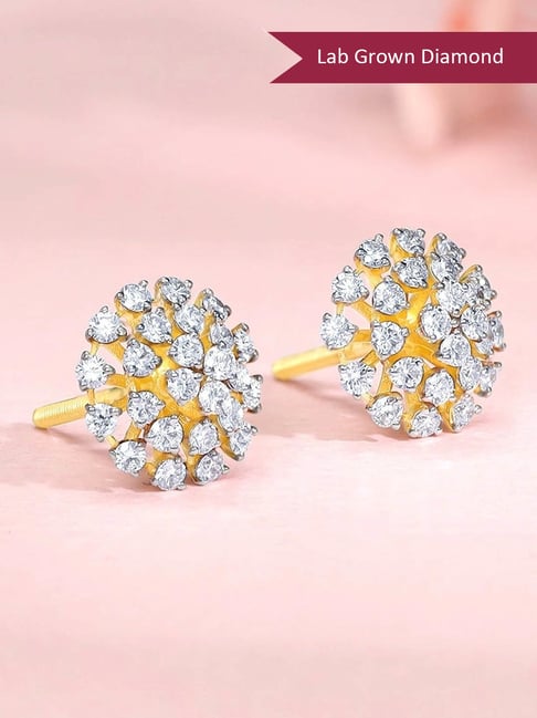GIVA Lab Grown Diamond 18k (750) Gold Earrings for Women