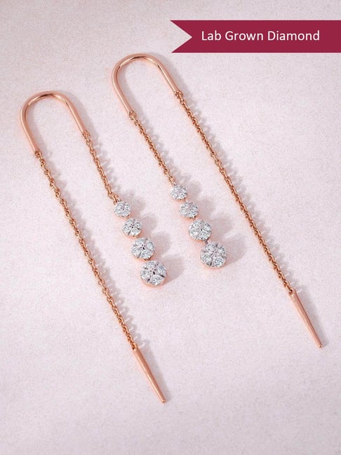 GIVA Lab Grown Diamond 18k (750) Gold Earrings for Women