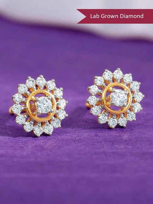 GIVA Lab Grown Diamond 14k (585) Gold Earrings for Women