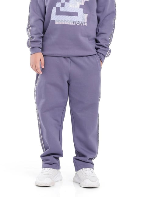 Rare Ones Boys Purple Cotton Blend Applique Trackpants-picture-26