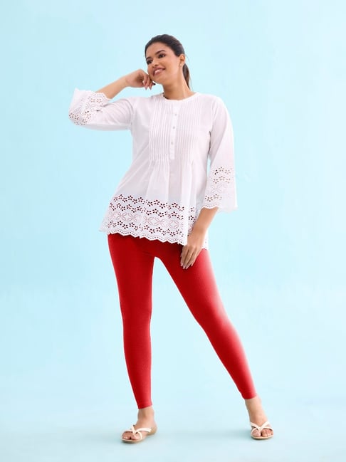 go colors! Go Colors Bright Red Solid Leggings-picture-32