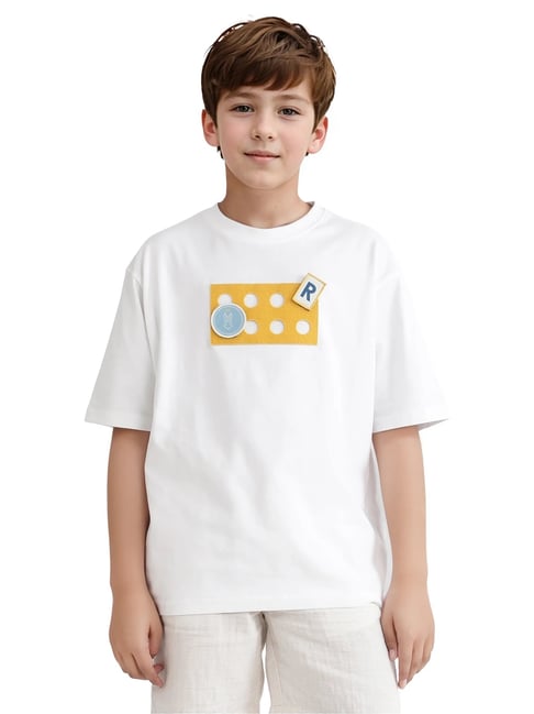 Rare Ones Boys White Cotton Solid T-Shirt-picture-27