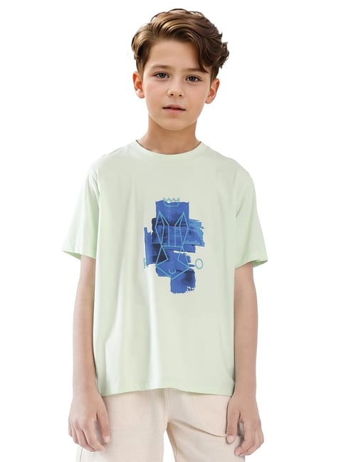 Rare Ones Boys Green Cotton Blend Printed T-Shirt-picture-47