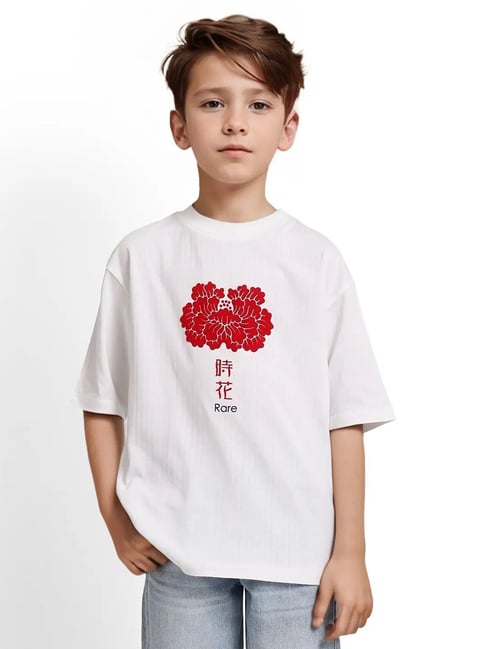 Rare Ones Boys White Cotton Graphic T-Shirt-picture-19