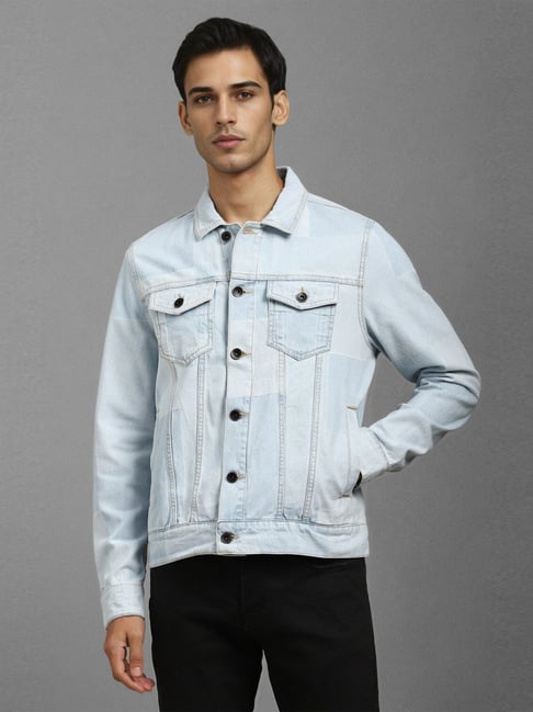 Louis Philippe Blue Cotton Slim Fit Denim Jacket-picture-43