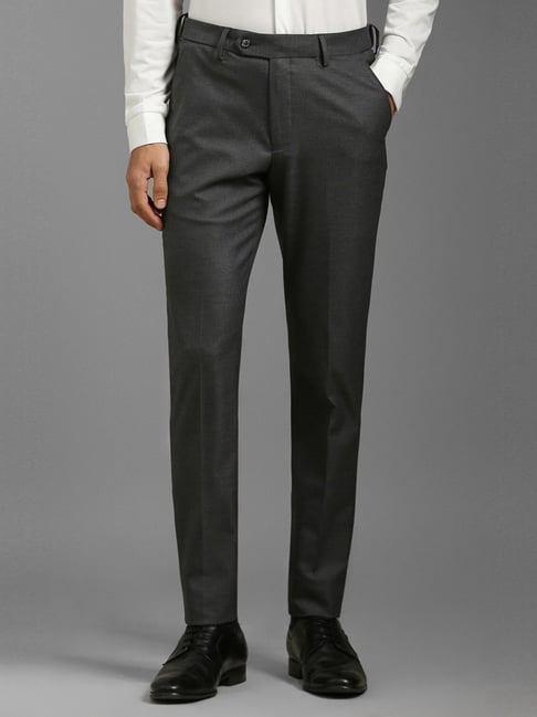 Louis Philippe Grey Slim Fit Trousers-picture-38
