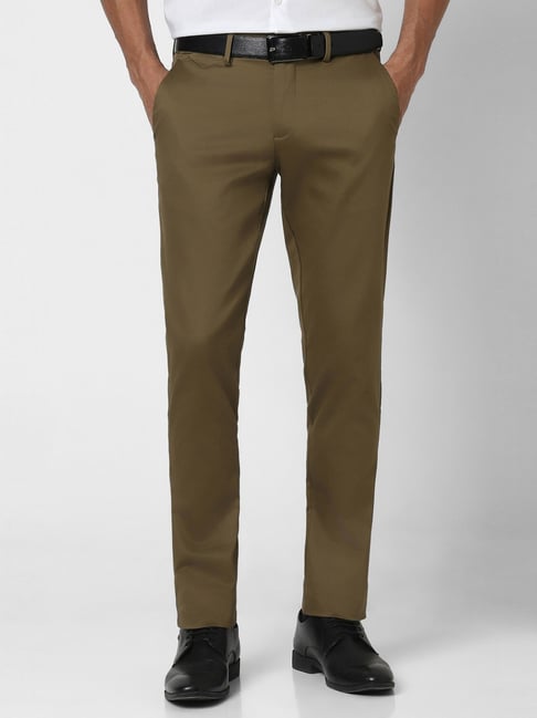 Van Heusen Green Cotton Slim Fit Trousers-picture-34
