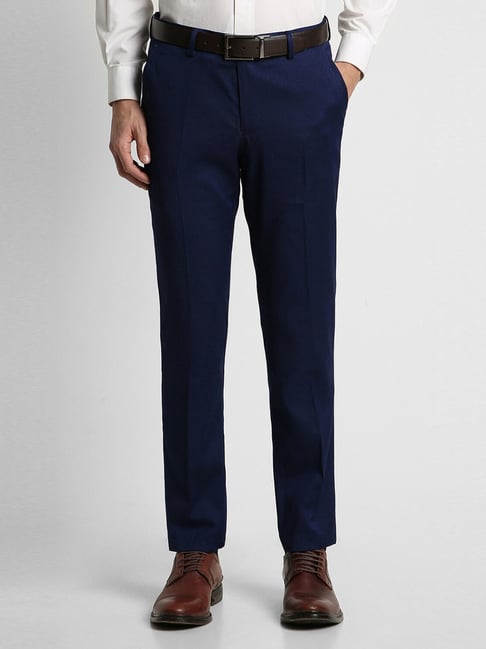 Peter England Navy Slim Fit Trousers-picture-47