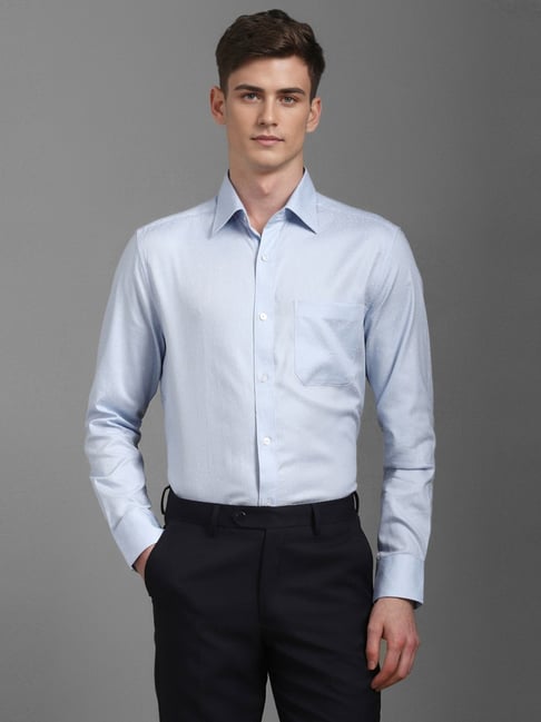 Louis Philippe Blue Cotton Regular Fit Printed Shirt-picture-22