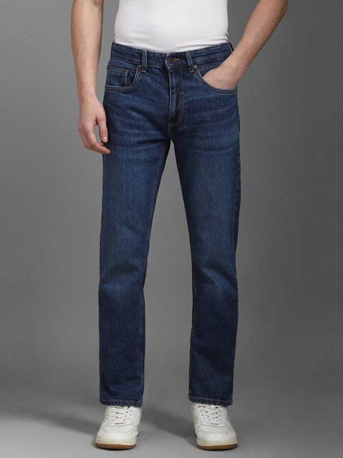 Louis Philippe Blue Cotton Slim Fit Jeans-picture-46